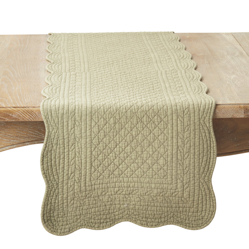 Sophisticated Quilted Table Runner, Green