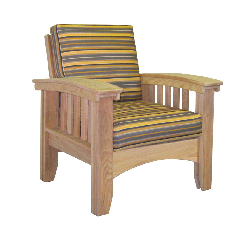 Calla Outdoor Lounge Chair , Sunbrella® Cushions Included, Natural, Dolce Oasis Stripe Sunbrella®