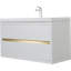 Meuble-lavabo mural avec lavabo, meuble-lavabo avec résine en pierre et tiroirs, meuble-lavabo