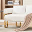 Chaise d'appoint Minimalist Teddy, canapé d'appoint rembourré avec pieds en métal doré