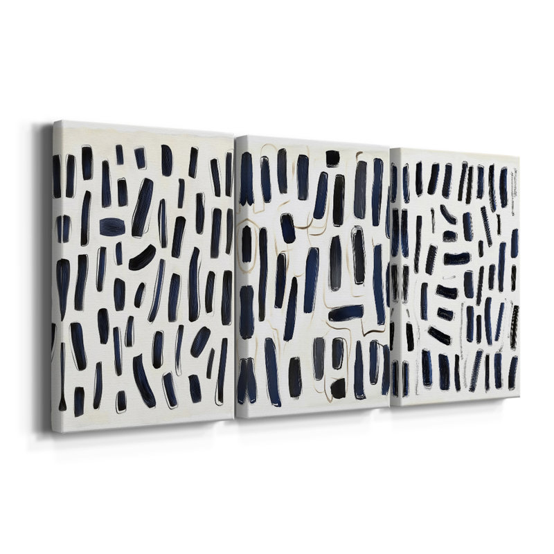 ABSTRACT Series DLxxIV - Toile tendue sur mesure - 3 pièces, H 12 po x l 24 po