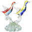 Barbini Murano Sommerso Handmade Glass Animals Hourglass