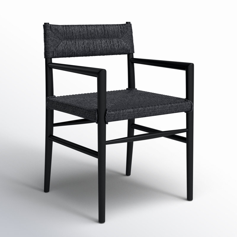 Fauteuil de patio en teck Ronaldo, Noir