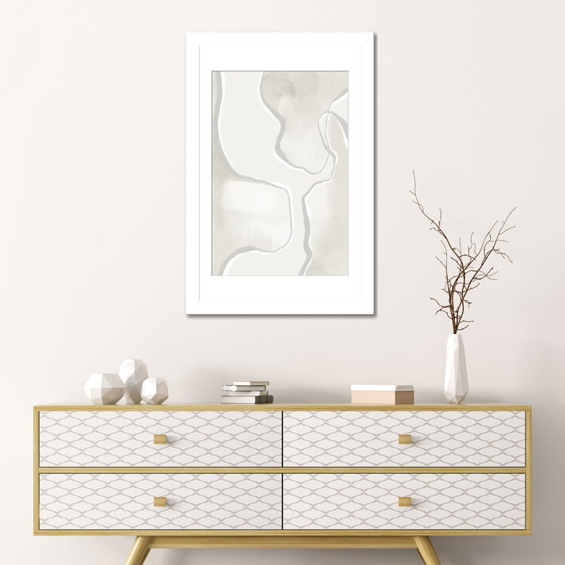 Lonely Passage I - reproduction d'art murale - papier d'art encadré, 24" x 16", Framed Paper, White