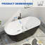 Baignoire de trempage autoportante L 59 po x l 29 po avec drain chromé double-64490093