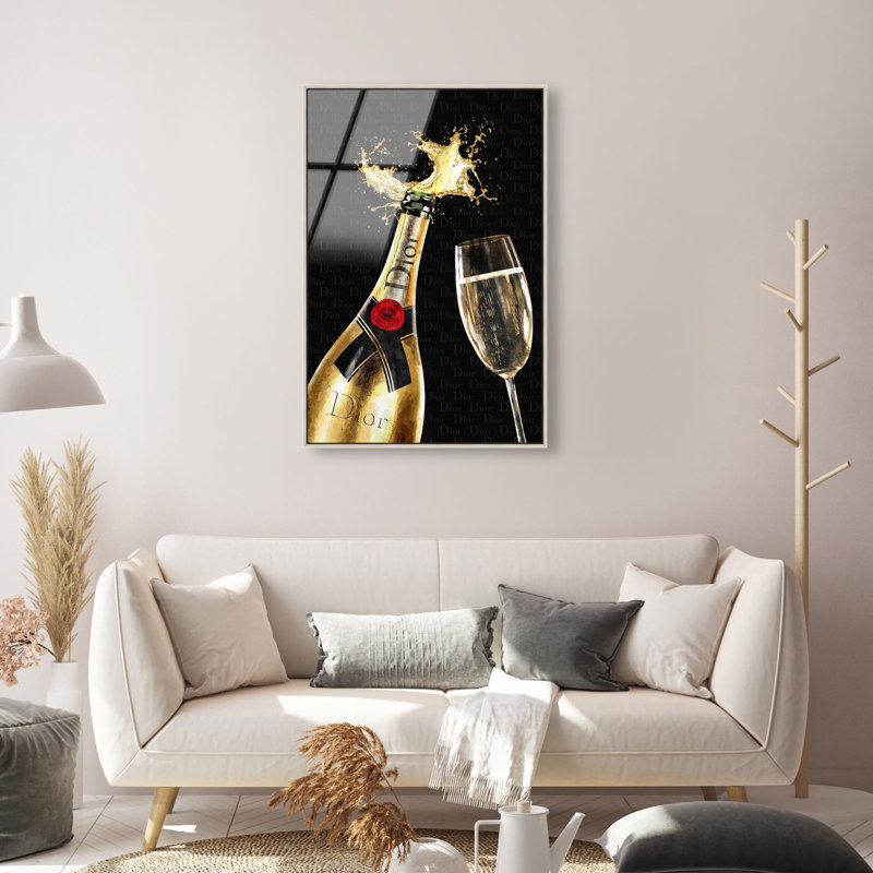 Oliver Gal Sip in Style Glam & Bar - Framed Acrylic Glass Wall Art, 30" H x 20" W, White