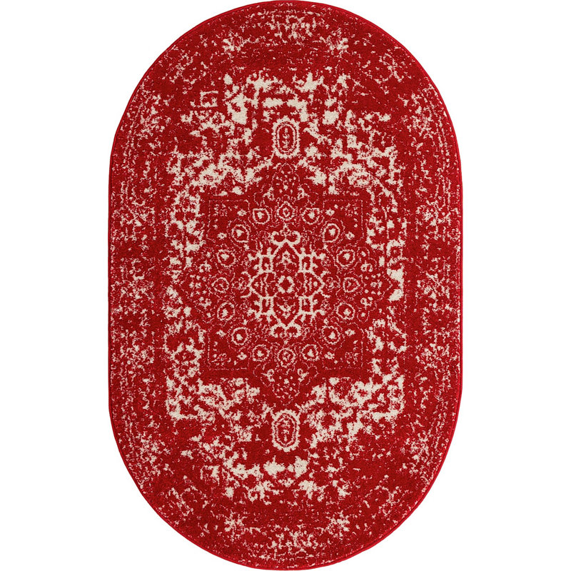 Traditionnel rouille Endesha, Ovale 3 pi 3 po x 5 pi 3 po