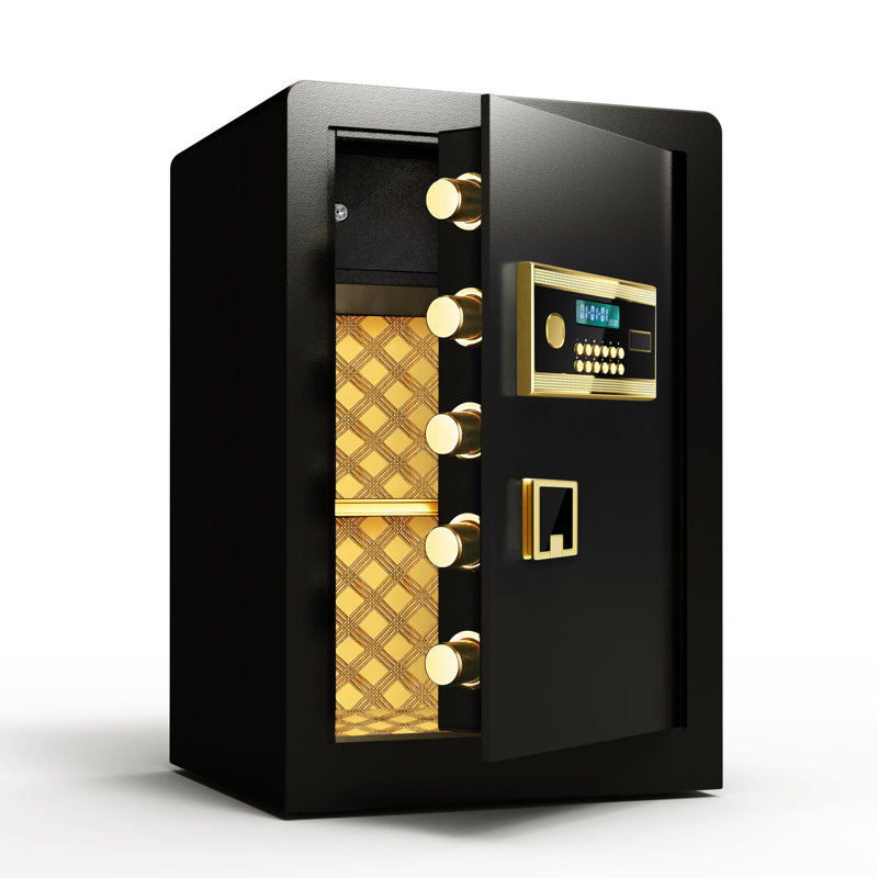 Large Electronic Digital Security Safe With Keypad Lock And Key, Safe Box With Private Inner Cabinet For Home,Office And Hotel(Black)