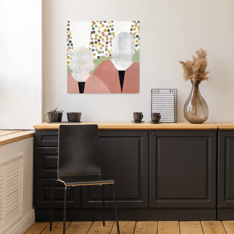 Twins, art contemporain abstrait, H 18 po x l 18 po