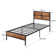 Bed Frame with Wood Headboard and Footboard Metal Platform Bed