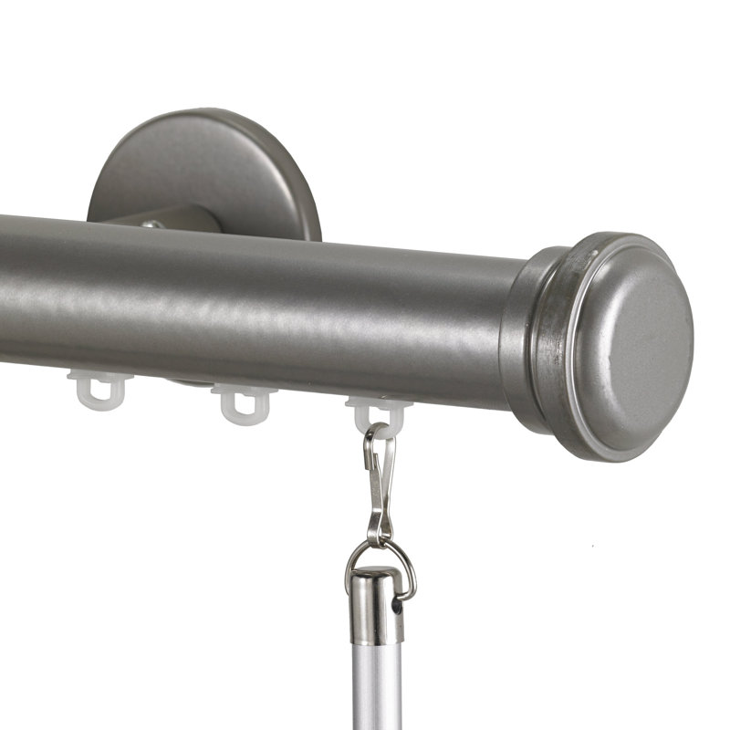 Tringle à rideaux simple 1,13 po Gabler, H 1,5 po x l 132 po x P 1,5 po, Argent antique