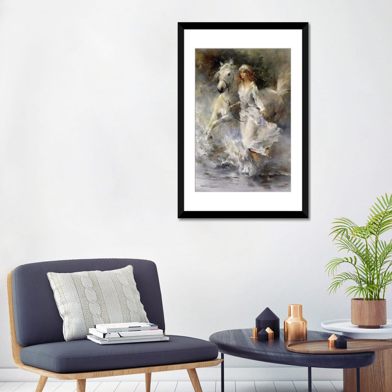 « cool breeze », impression sur toile, Papier d'art encadré noir, Blanc, H 24 po x l 16 po x P 1 po