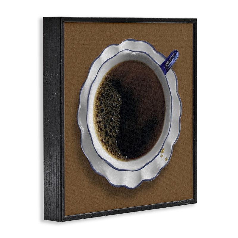 Vue aérienne de la tasse à café, giclée par Matthew Piotrowicz, Giclée encadrée noir minuit, H 12 po x l 12 po