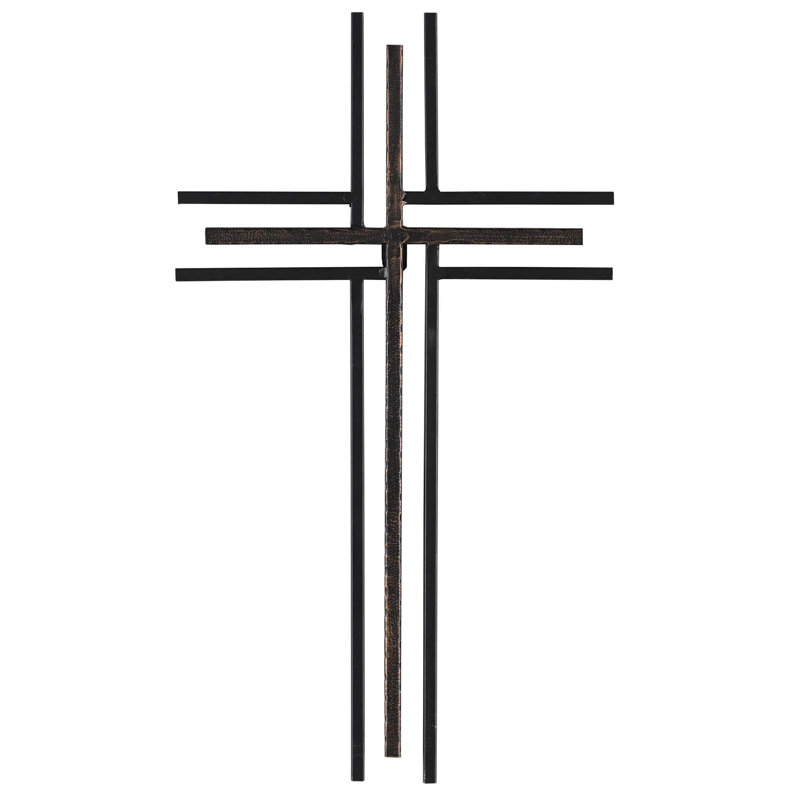 Croix murale en métal noir 18,75H
