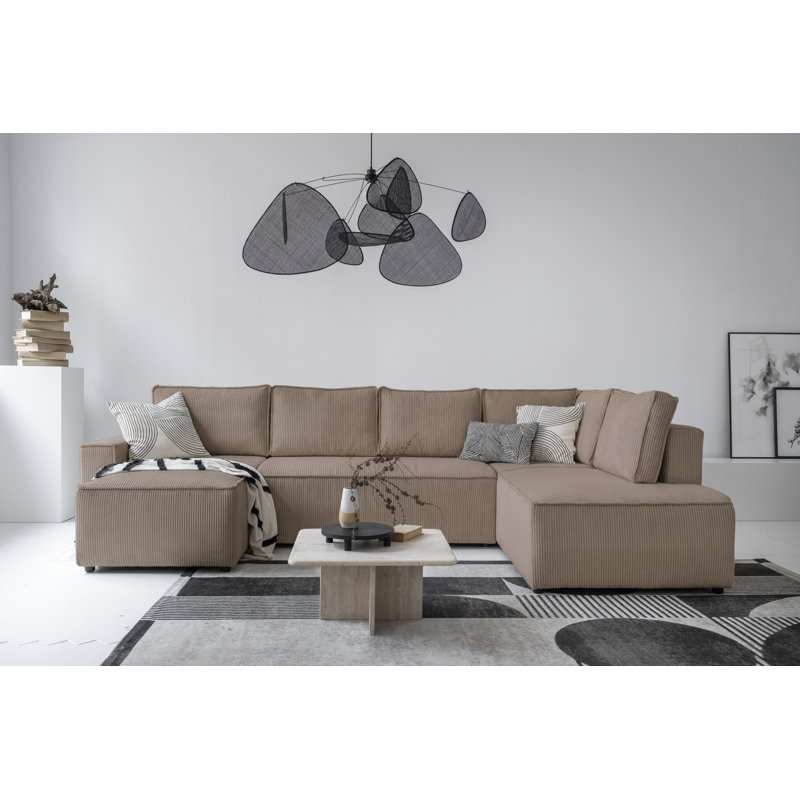 Sofa Bed, Taupe, Right Hand Facing