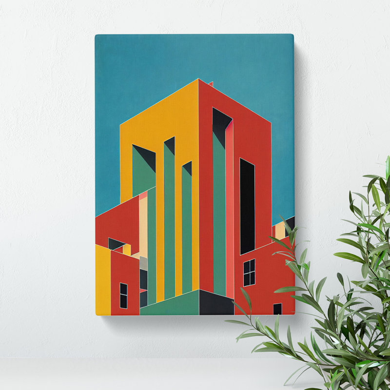 Bold Architecture No.3 Abstract - Wall Art, Wrapped Canvas, 60cm H x 40cm W x 3cm D, No Matte