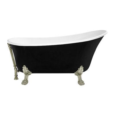 67" Streamline Clawfoot Soaking Acrylic Bathtub