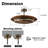 33" Rattan Caged Ceiling Fan With Dimmable LED Lights And Remote Control