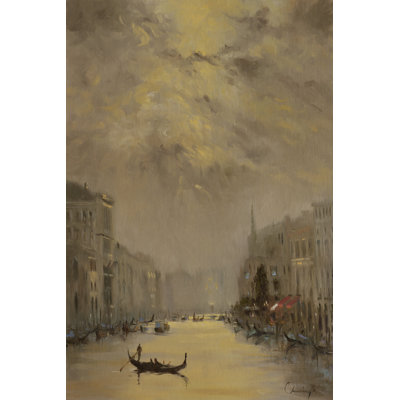 Venice Evening Gold by Chuck Larivey - Wrapped Canvas Print