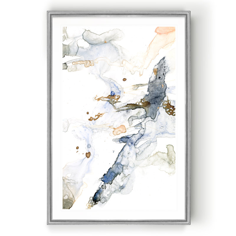 Organique entrelacé I - reproduction sur toile, H 22,5 po x l 30,5 po x P 1,5 po, Cadre argenté