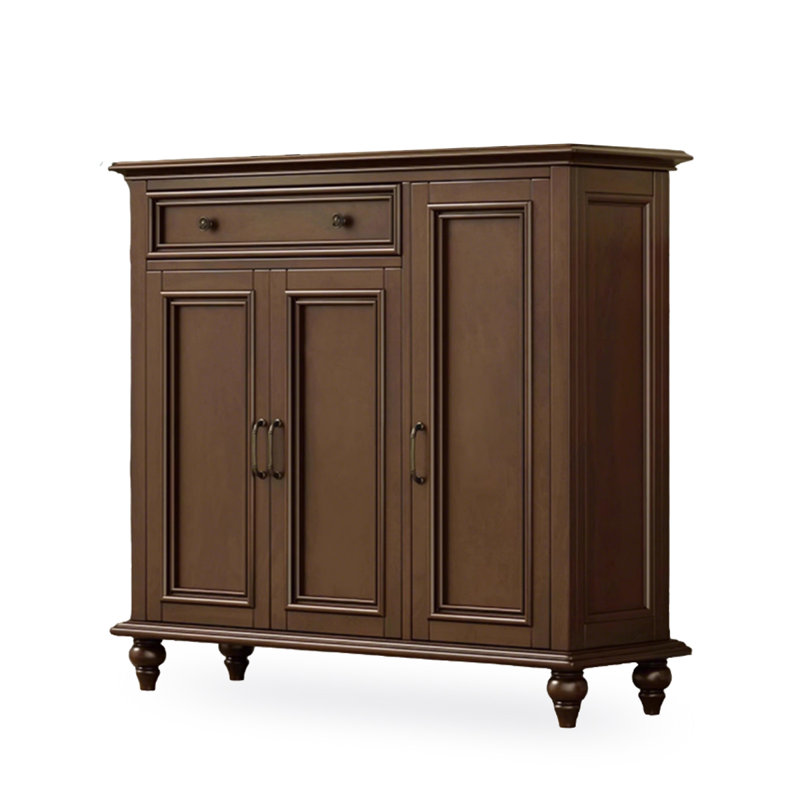 Light-walnut Solid Wood Shoe Storage Bench, Light Walnut