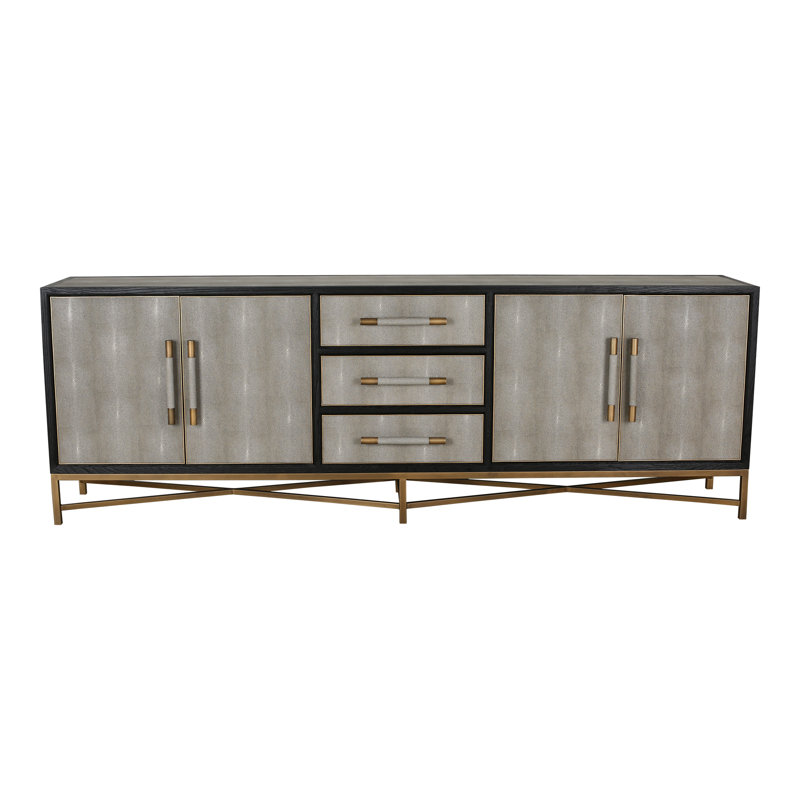 Meera Quebec Sideboard Large, Gray/Gold