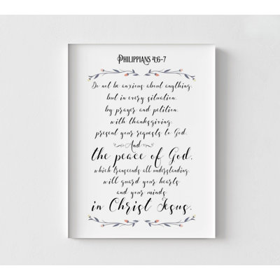«Philippians 4» par Tara Moss, très grande décoration murale de Philippiens, impression de verset de la Bible noir et blanc, idée de cadeau encadré Jésus-Christ