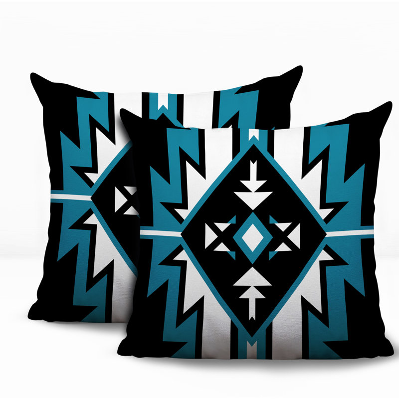 Oreiller réversible intérieur / extérieur Loma, 18 x 18, Turquoise