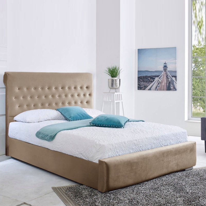 Ayvrie Upholstered Bed, Asphalt, Small Double
