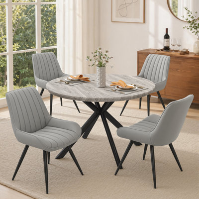 Ensemble de table de salle à manger 47,2 po avec 4 chaises rembourrées