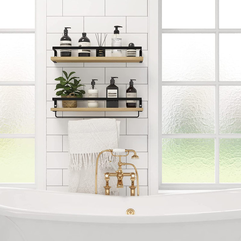 Akakios 2 Piece Floating Shelf, Natural