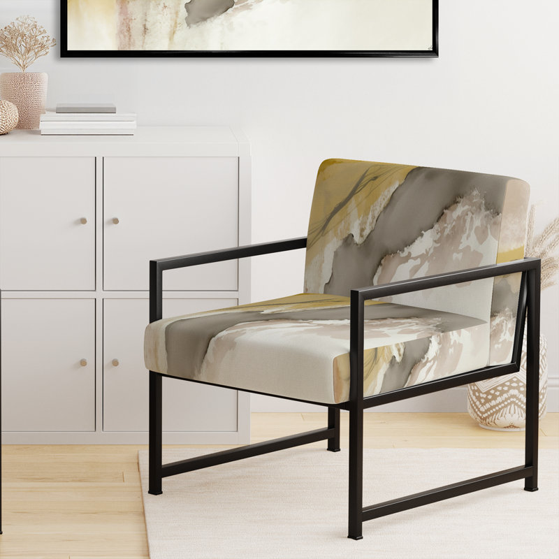 Chaise d'appoint rembourrée moutarde jaune Secrets V Mustard, Noir