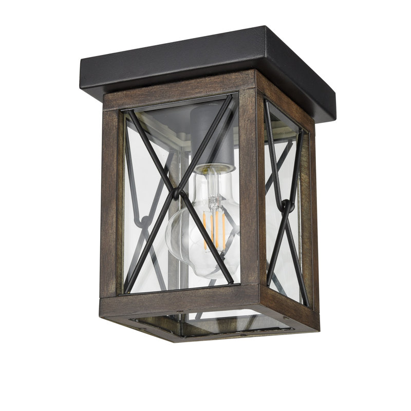 Apison 1 - Bulb Outdoor Flush Mount, Black/Brown