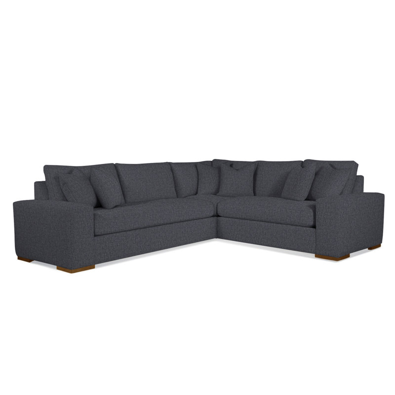 Memphis Sectional, Blue Buffalo Check; 0120-61, Right Hand Facing, Havana