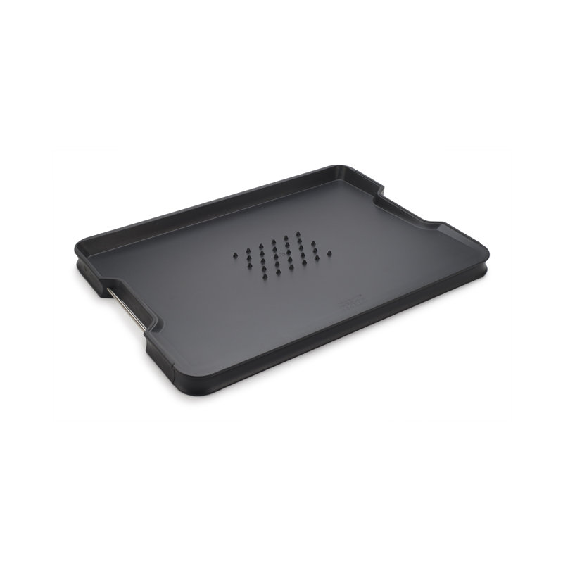 Joseph Joseph Cut&Carve Plus Extra Large Multifunction Cutting Board, 13.15" L, Black
