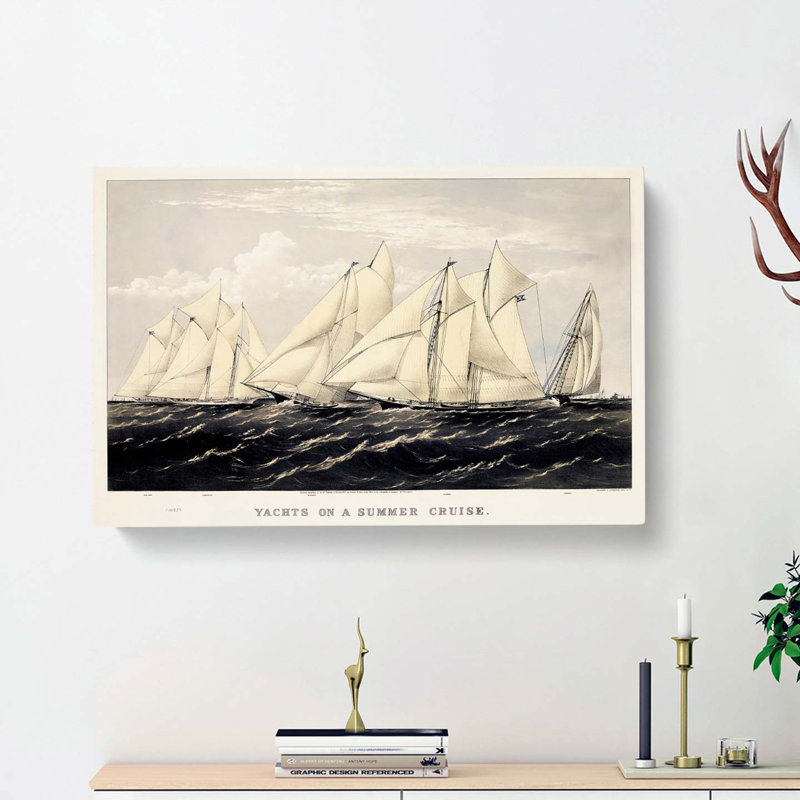 Yachts On A Summer Cruise - Wrapped Canvas, 40cm H x 60cm W x 3cm D