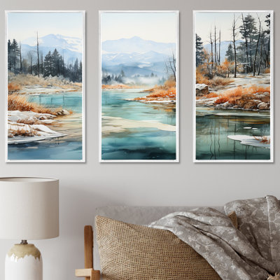 Minimal Geyser In Island I - Geyser Canvas Wall Art Set
