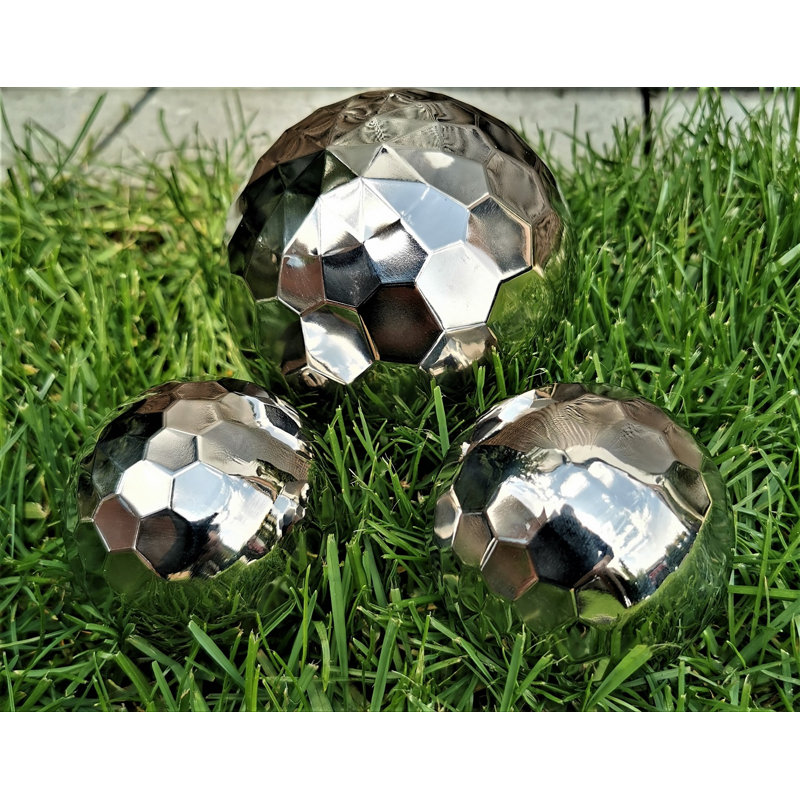 Charisa Stainless Steel Gazing Ball, 15cm H x 35cm W x 35cm D, 3