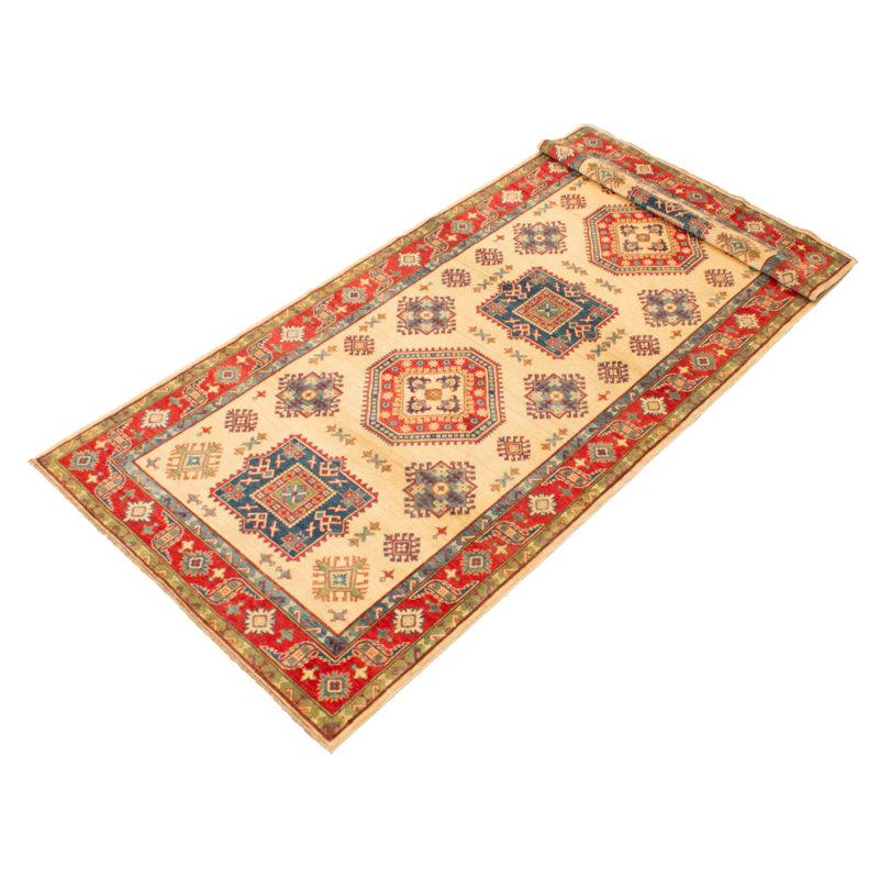 Tapis de couloir rouge en laine noué à la main de conception unique 5 pi x 16 pi 3 po Heigle