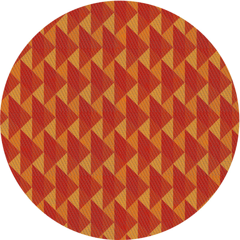 Tapis de zone orange à motif, Rond 3 pi