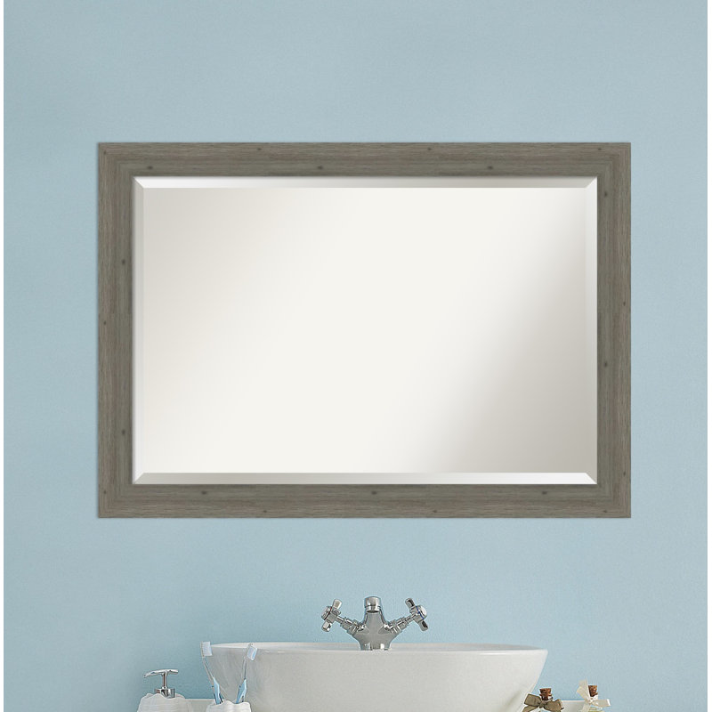 Miroir de salle de bain Fencepost, H 29 po x l 41 po, Gris