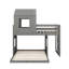 Lit superposé simple en bois sur lit double, lit mezzanine avec maisonnette, maison de campagne, échelle et garde-corps-678747283