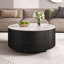 Table basse ronde et mobile avec roulettes-474694583