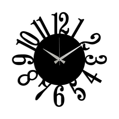Horloge murale élégante en métal noir, 19,0 po x 19,0 po | 100% métal durable, épaisseur: 0,06 pouce | Mécanisme silencieux, fixation murale facile | Parfait pour la décoration intérieure et le bureau, fonctionne à piles (1 pile AA requise)