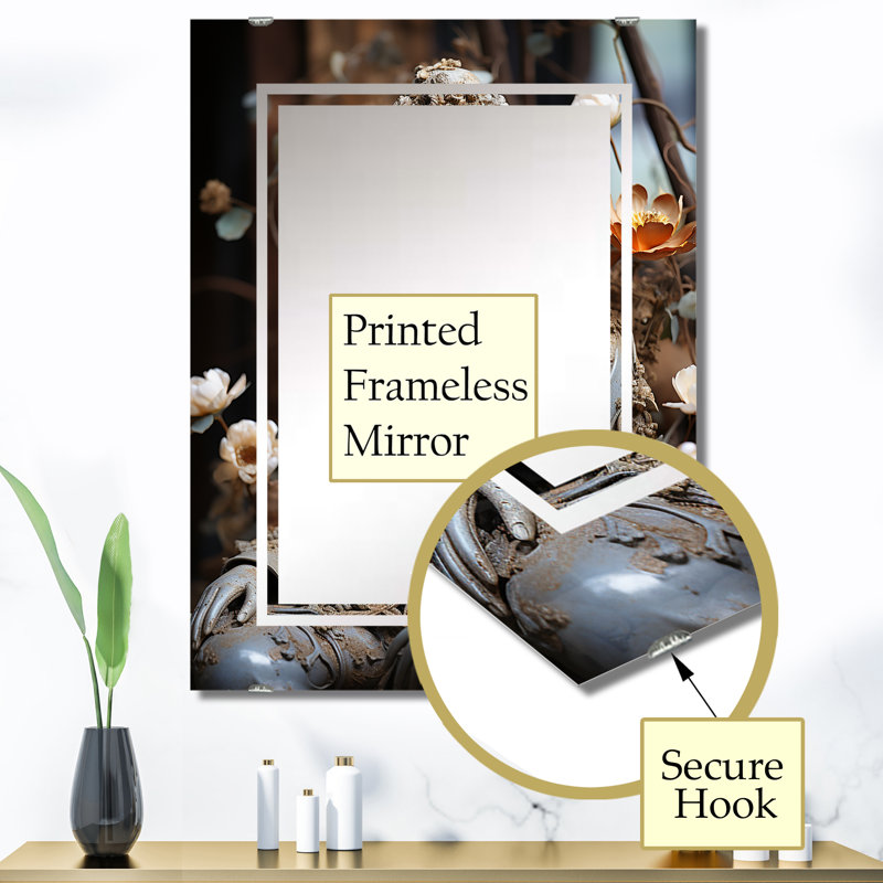Minkah - Miroir mural bouddhiste MIR142006, 40 po x 30 po