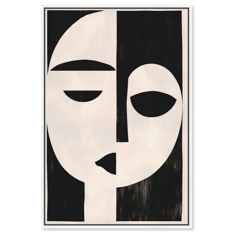 «The Mask I» par Art Remedy, Cadre flottant, H 16 po x l 11 po, Noir