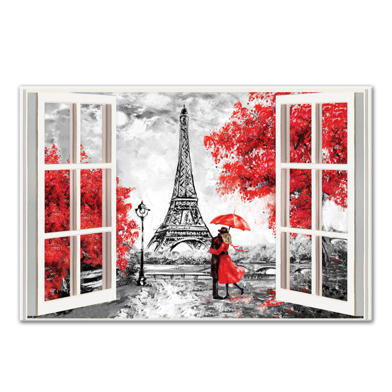 Art sur toile pour fenêtre paris Erika, H 12 po x l 18 po x P 1,25 po