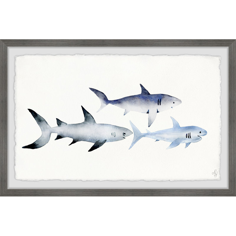 Mekhi Follow The Sharks - Single Picture Frame Painting, 41cm H x 61cm W