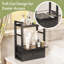 Organisateur de comptoir de salle de bain en bambou, organisateur de maquillage à 2 niveaux avec 2 tiroirs, rangement pour coiffeuse, coin café/matcha, étagère compacte pour salle de bain, cuisine ou bureau, noir-218860460