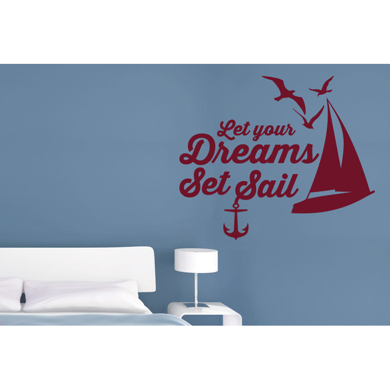 Nautical & Beach Wall Decal, Medium, Burgundy